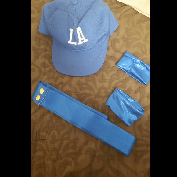 Sexy Player Costume 6 piece Size:3x/4x Color: Blue and Silver - Picture 4 of 6